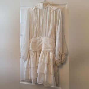 Mock Neck Tiered Mini Dress